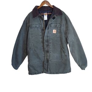 Vintage Carhartt Moss Green Arctic Quilt Lined Canvas Duck Jacket C26MOS